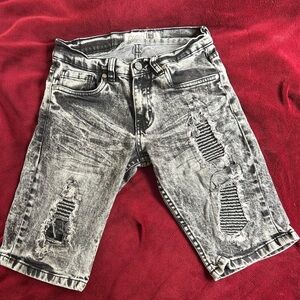 Stylish Distressed Black Denim Kids Shorts